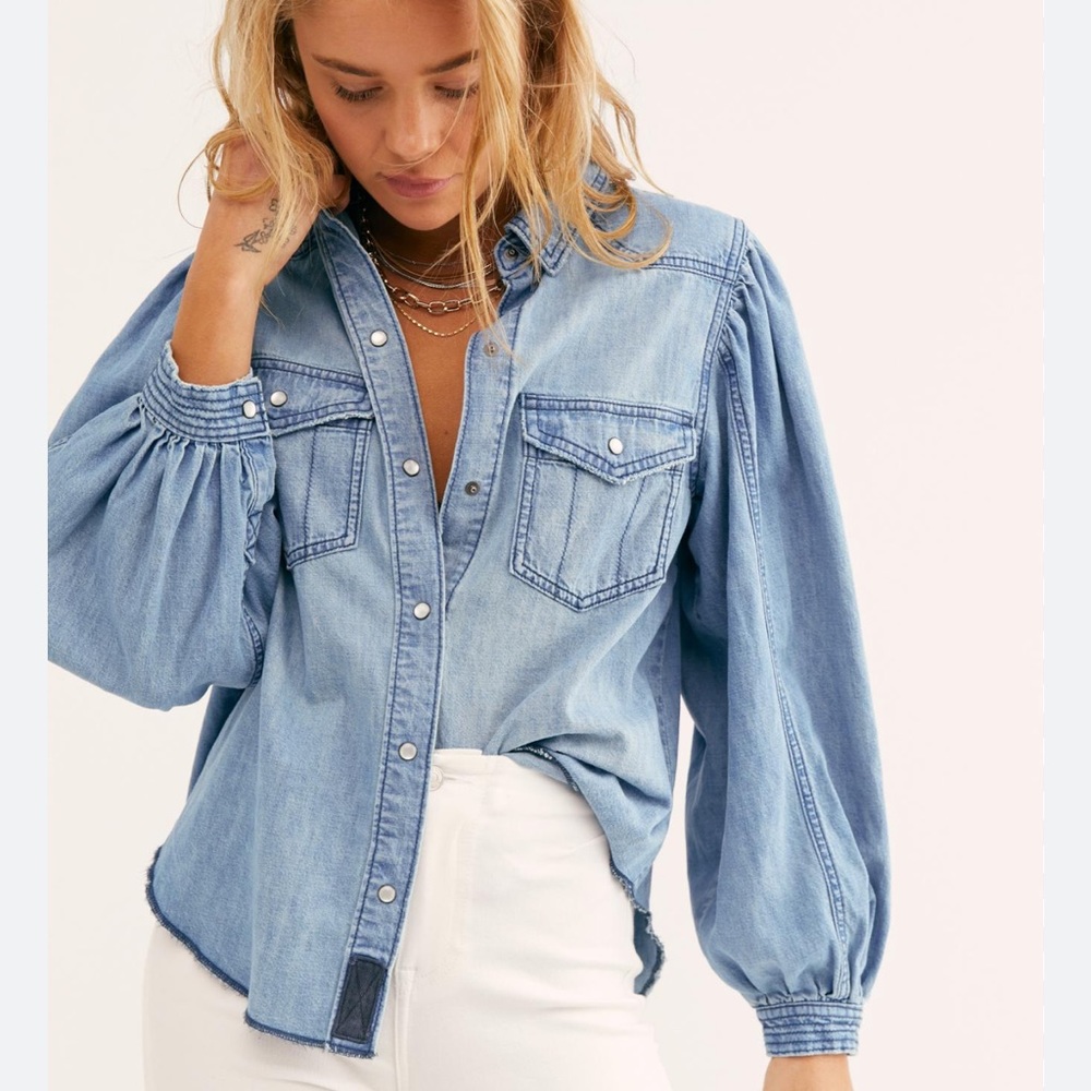 Free People Denim Top